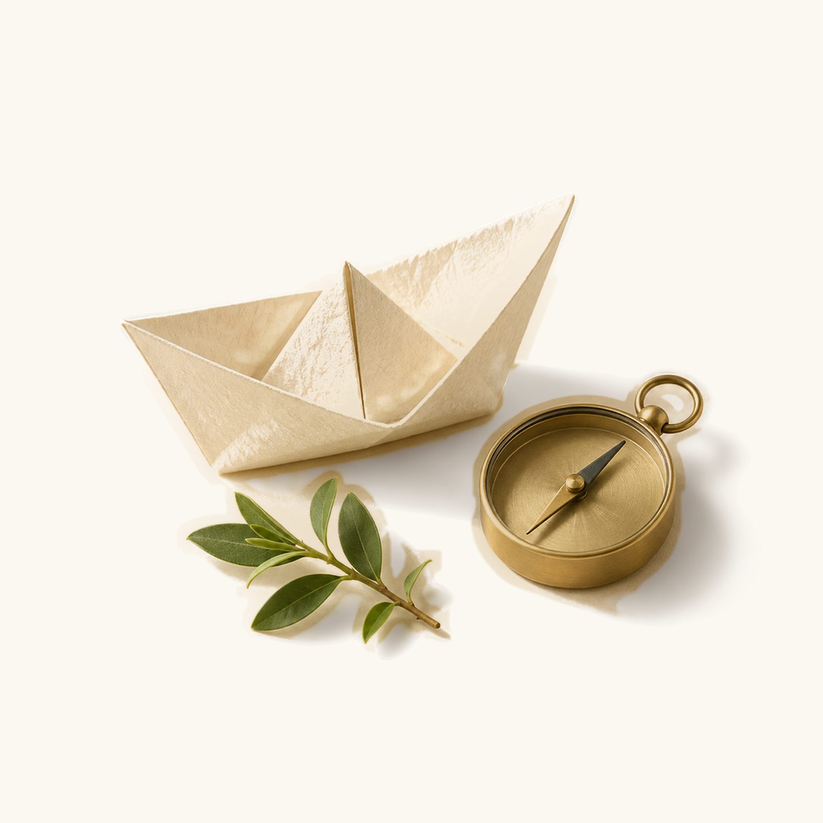 一只纸船和指南针